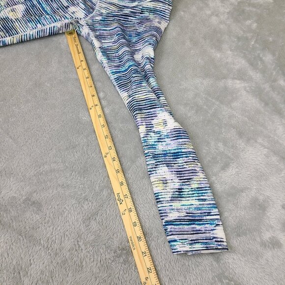 Lululemon Wunder Under Women's Striped Blurry Crop High Rise Size 8 Leggings - Picture 5 of 7